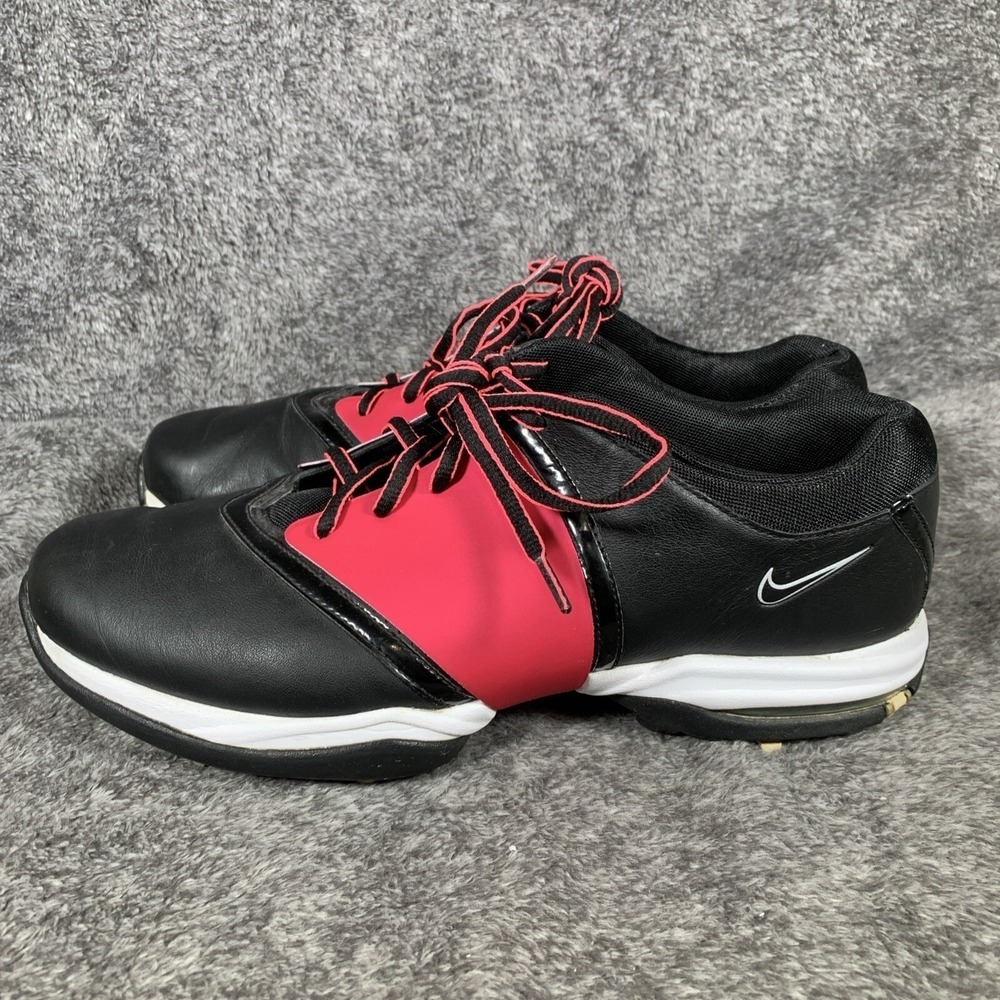 Nike Air Golf Shoes Women's 10 Black Pink Athletic Spiked 418382-010 - Picture 2 of 13